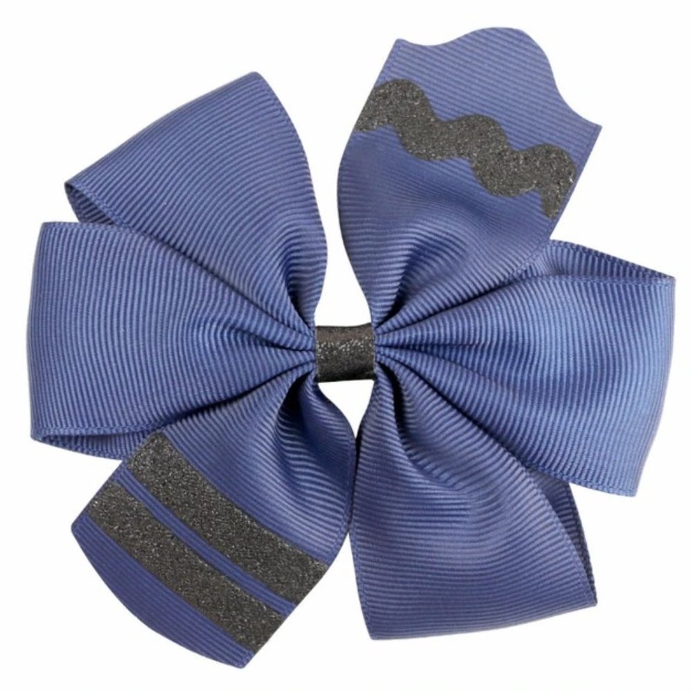Back to School Blue Crayon Girl Hair Bow Clip
